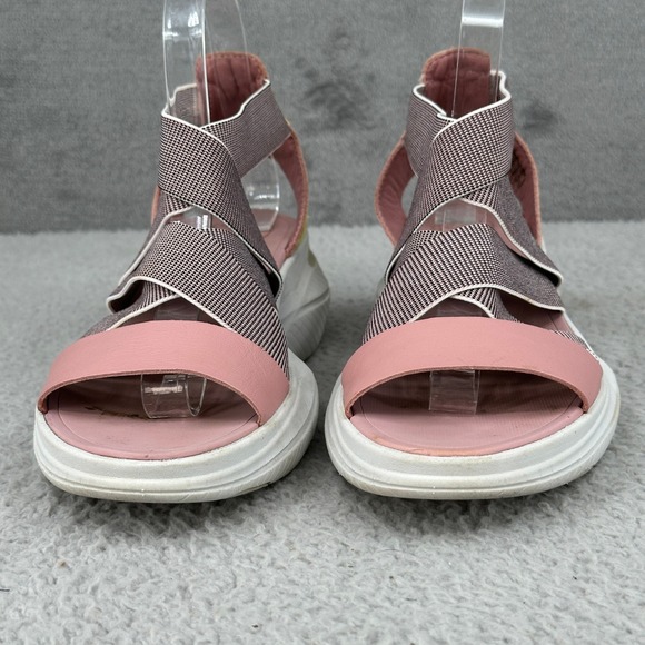Sorel Kinetic Sandals‎ Pink Gray Yellow Elastic Straps Womens 7.5 Sport Shoes - Picture 2 of 12